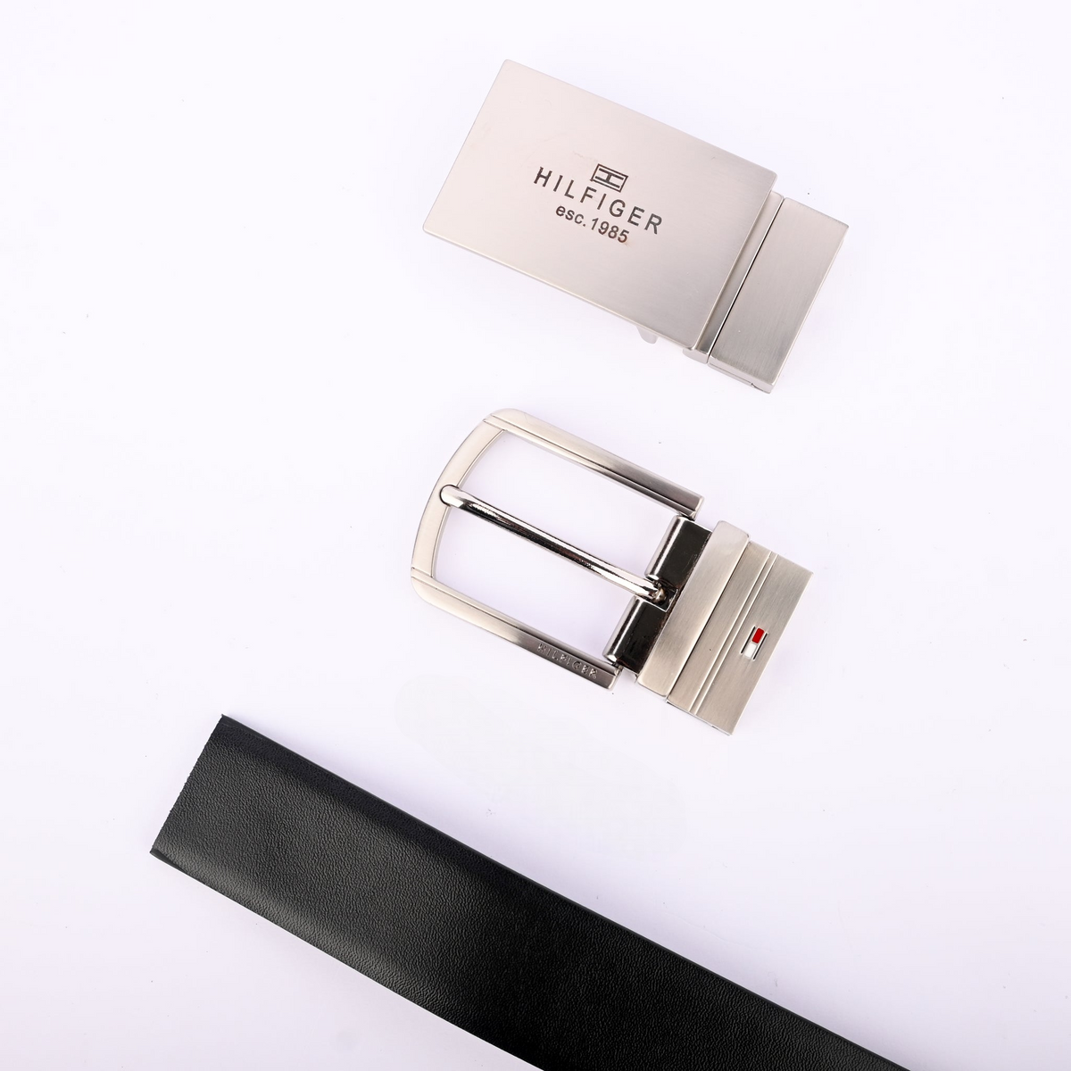 Tommy Hilfiger Men's Reversible Genuine Leather Belt Set with 2 Interchangeable Buckles #01