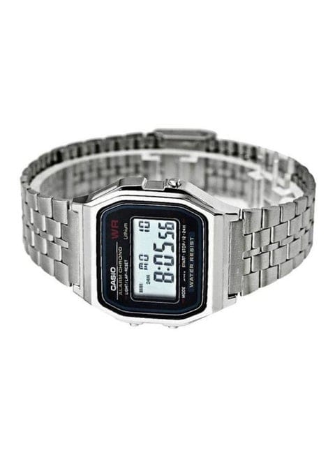 Casio Men’s Digital Watch A159WA-N1DF – Stainless Steel Silver Strap, Square Vintage Design, Quartz Movement
