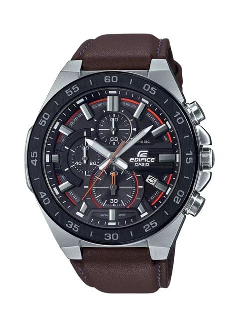 Casio Edifice Men’s Watch EFR-564BL – Black Dial Chronograph with Brown Leather Strap