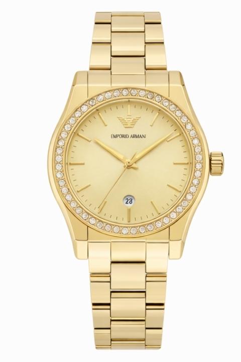 Emporio Armani Federica AR11607 Women’s Watch – Gold Stainless Steel Bracelet & Crystal Bezel | 32mm Quartz Luxury Timepiece