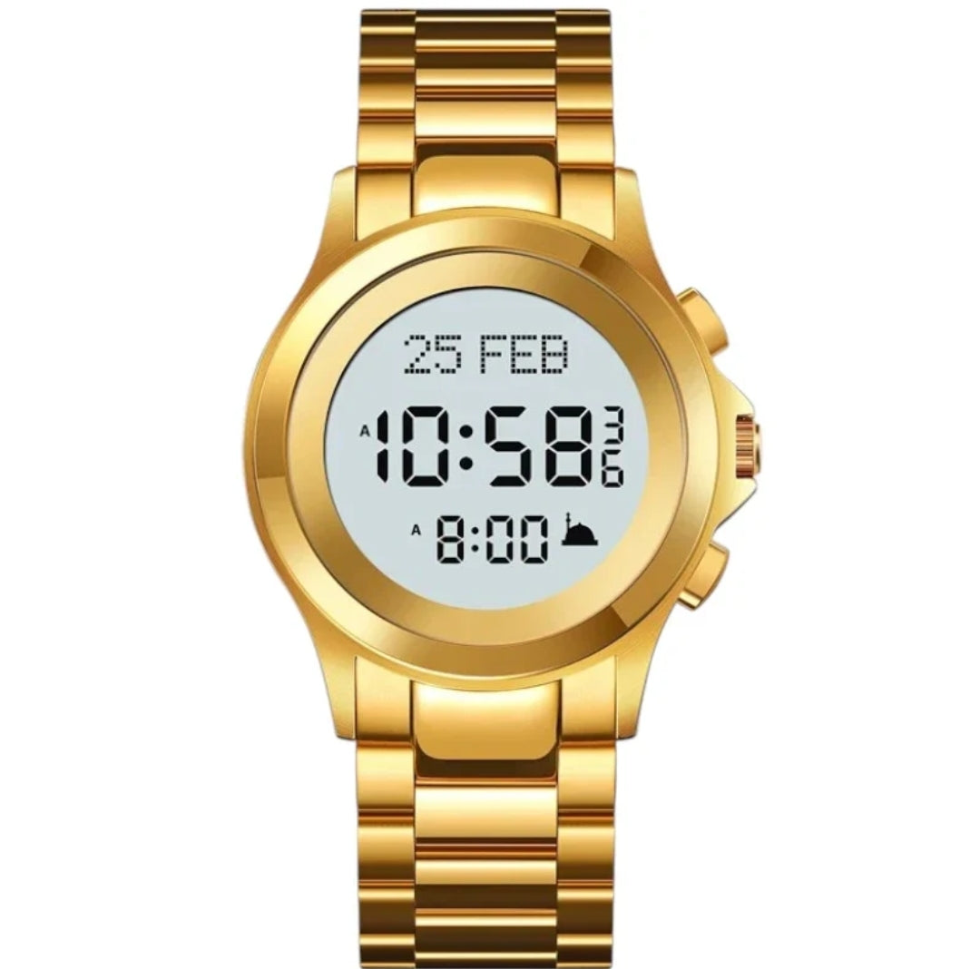 SKMEI 2270 Digital Watch – Azan Prayer Time & Qibla Direction | Stainless Steel, Water Resistant