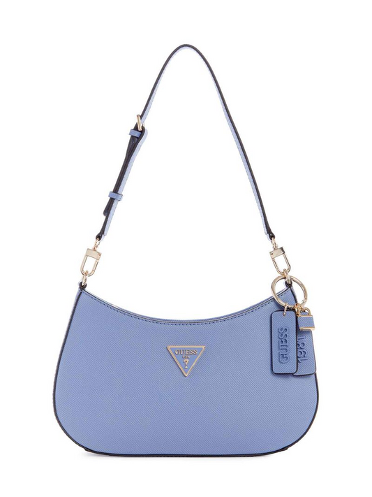 GUESS Noelle Saffiano Shoulder Bag – Baby Blue Quilted Faux Leather with Logo Charm
