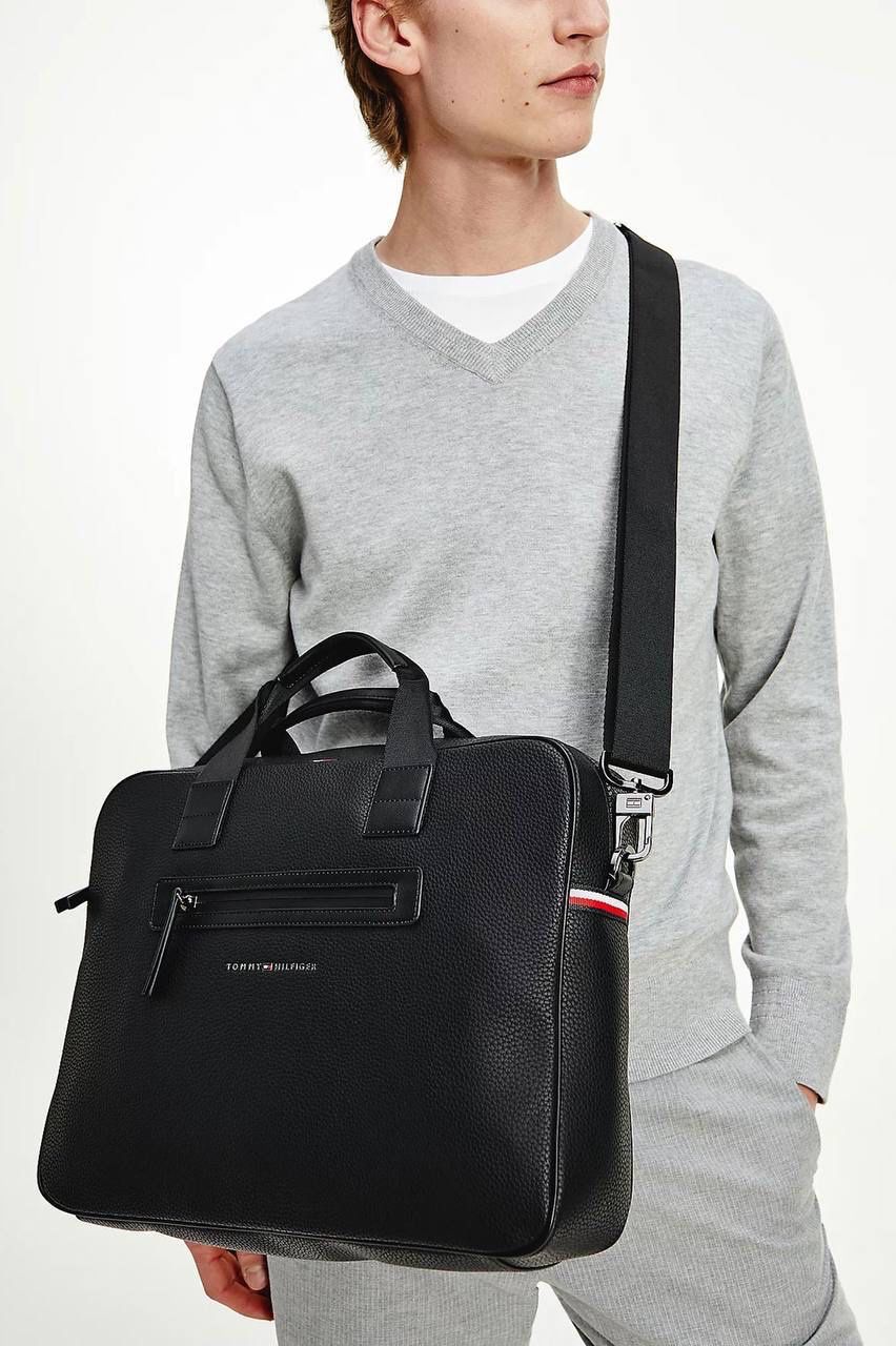 TH Black Leather Bag For Men #8