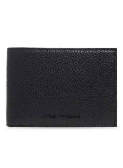 EA Black Leather Wallet & Keychain Set For Men 12#