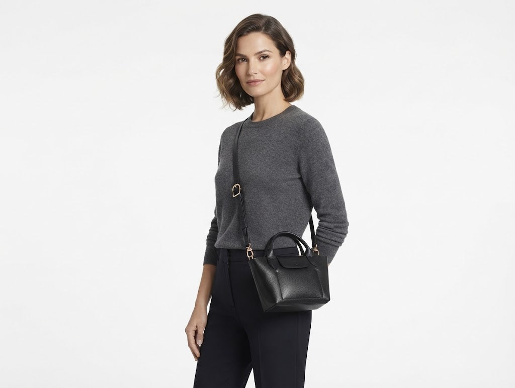 Longchamp EPURE XS Women's Small Leather Crossbody Bag - Black#0001