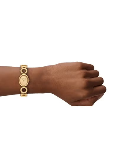 Michael Kors MK4957 Maude Gold Oval Women’s Watch – Elegant Quartz Stainless Steel Dress Watch