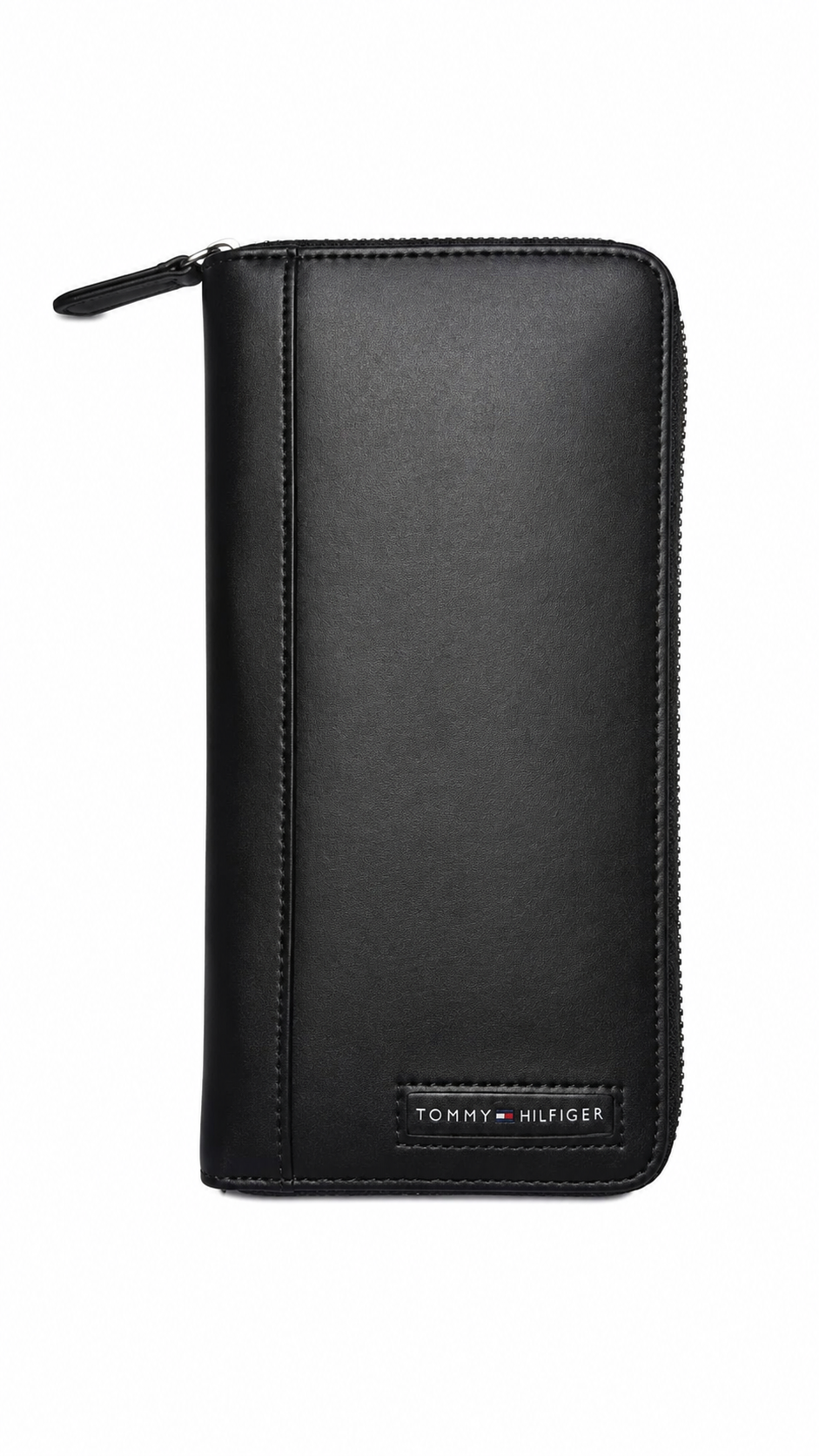Tommy Hilfiger Zip-Around Wallet – Elegant Black Unisex Modern Design#L-85