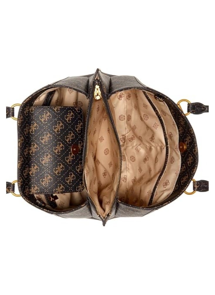 Guess Leather Dark Brown Bag For Women #96