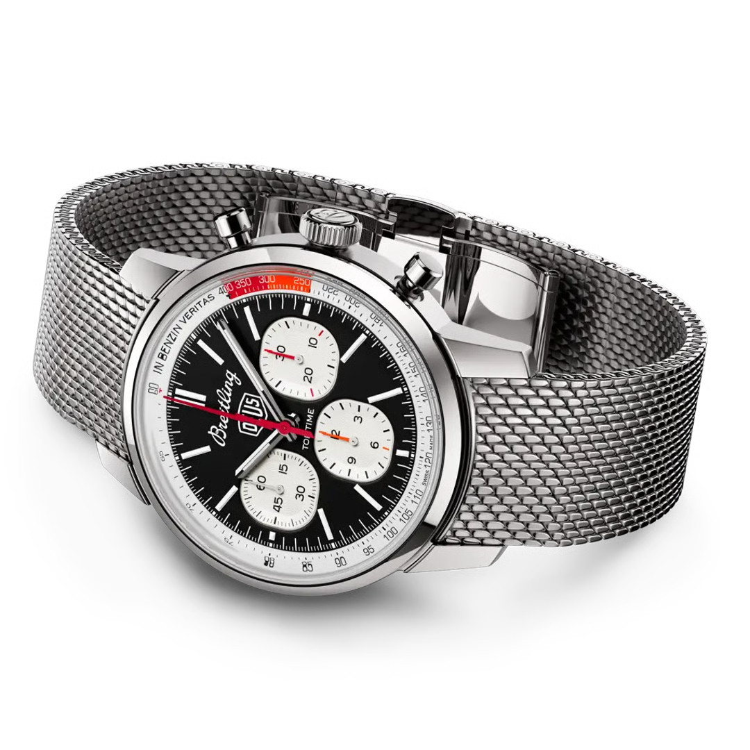 Breitling Top Time B01 Ford Mustang Chronograph Watch – 41mm Black Dial Stainless Steel – Japan Quartz Movement