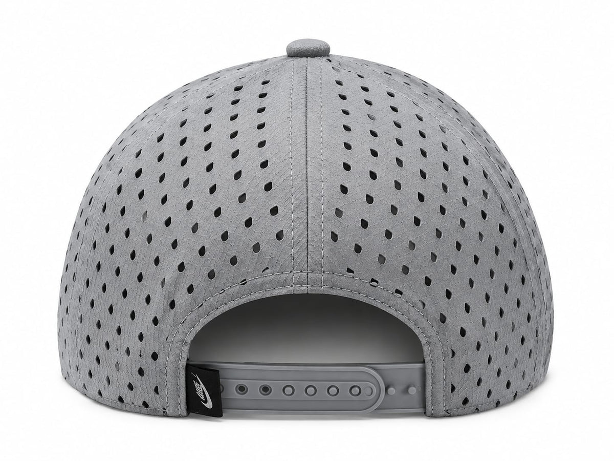 Nike Men’s Grey Perforated Swoosh Baseball Cap – Adjustable Snapback Sports Hat#2