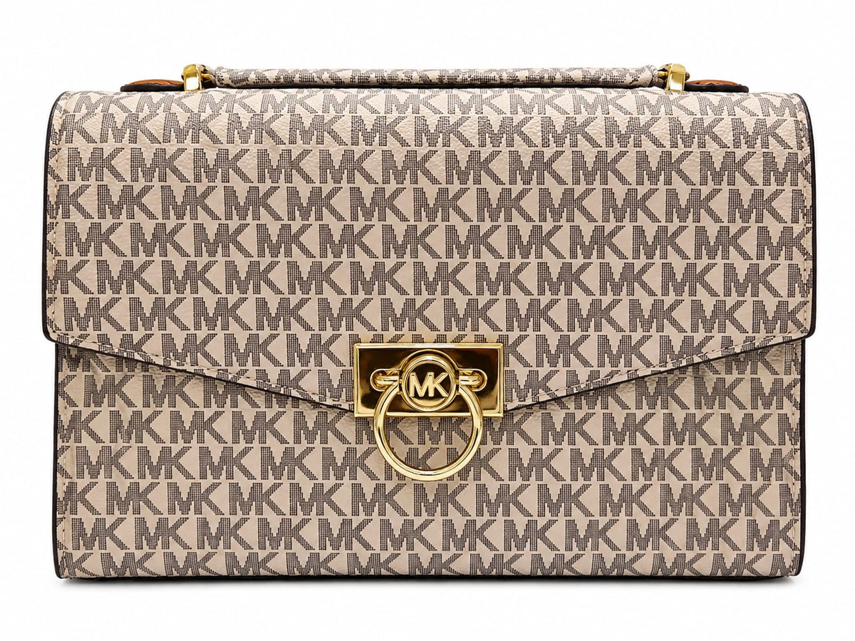 Women’s Monogram Shoulder & Crossbody Handbag with Gold-Tone Hardware#0079