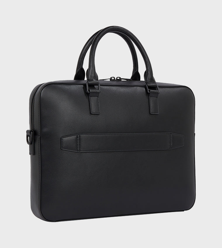 Tommy Hilfiger Men's Black Laptop Bag – Professional Business Briefcase for Work & Daily Commute#BL-03