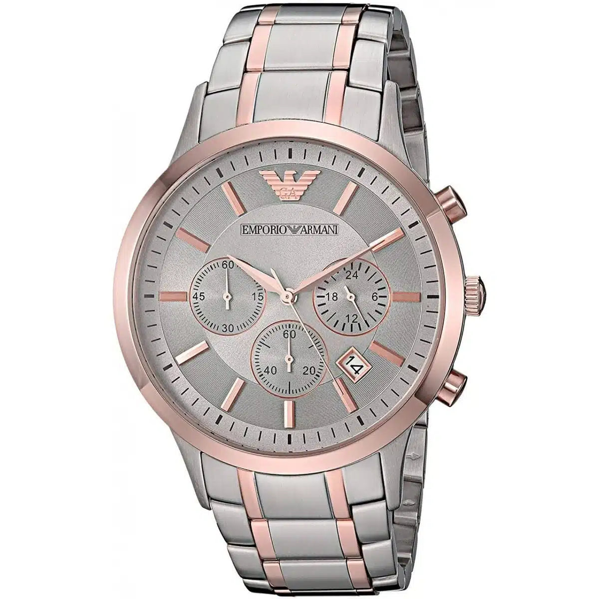 Emporio Armani Emporio Armani Renato Men’s Watch AR11077 – Gray Dial Two-Tone Stainless Steel