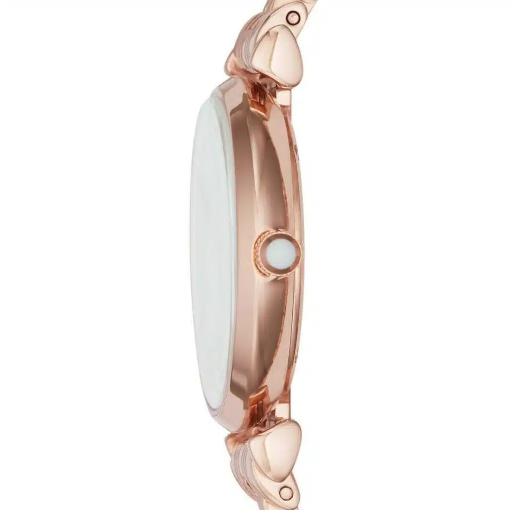 Emporio Armani Gianni T-Bar AR11110 Women’s Watch – White Dial Rose Gold Stainless Steel Elegant Fashion Watch