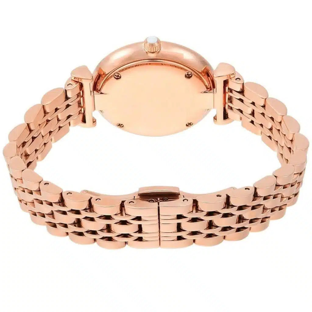 Emporio Armani Gianni T-Bar AR11110 Women’s Watch – White Dial Rose Gold Stainless Steel Elegant Fashion Watch