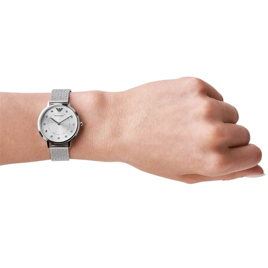 Emporio Armani Kappa AR11128 Women’s Watch – Silver Dial Stainless Steel Ultra-Light Elegant Fashion Watch