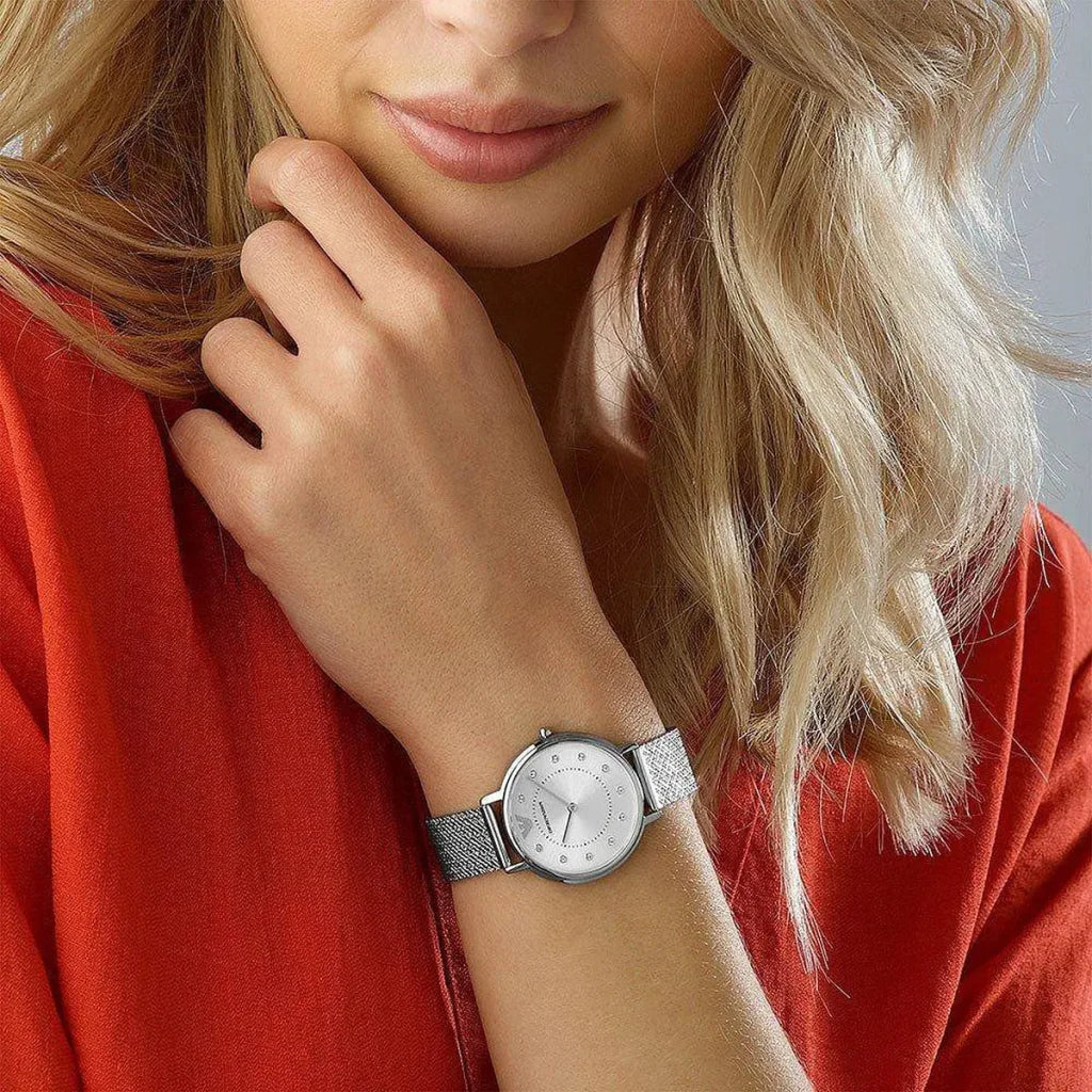 Emporio Armani Kappa AR11128 Women’s Watch – Silver Dial Stainless Steel Ultra-Light Elegant Fashion Watch