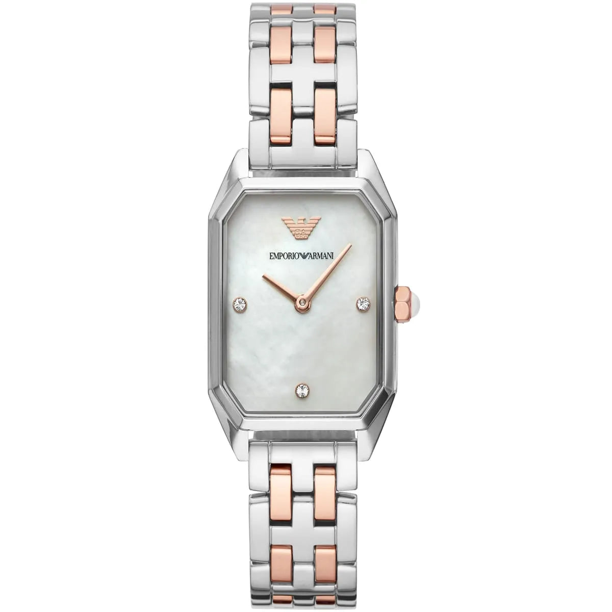 Emporio Armani Gioia AR11146 Women’s Watch – Square White Dial Two-Tone Stainless Steel Elegant Fashion Watch