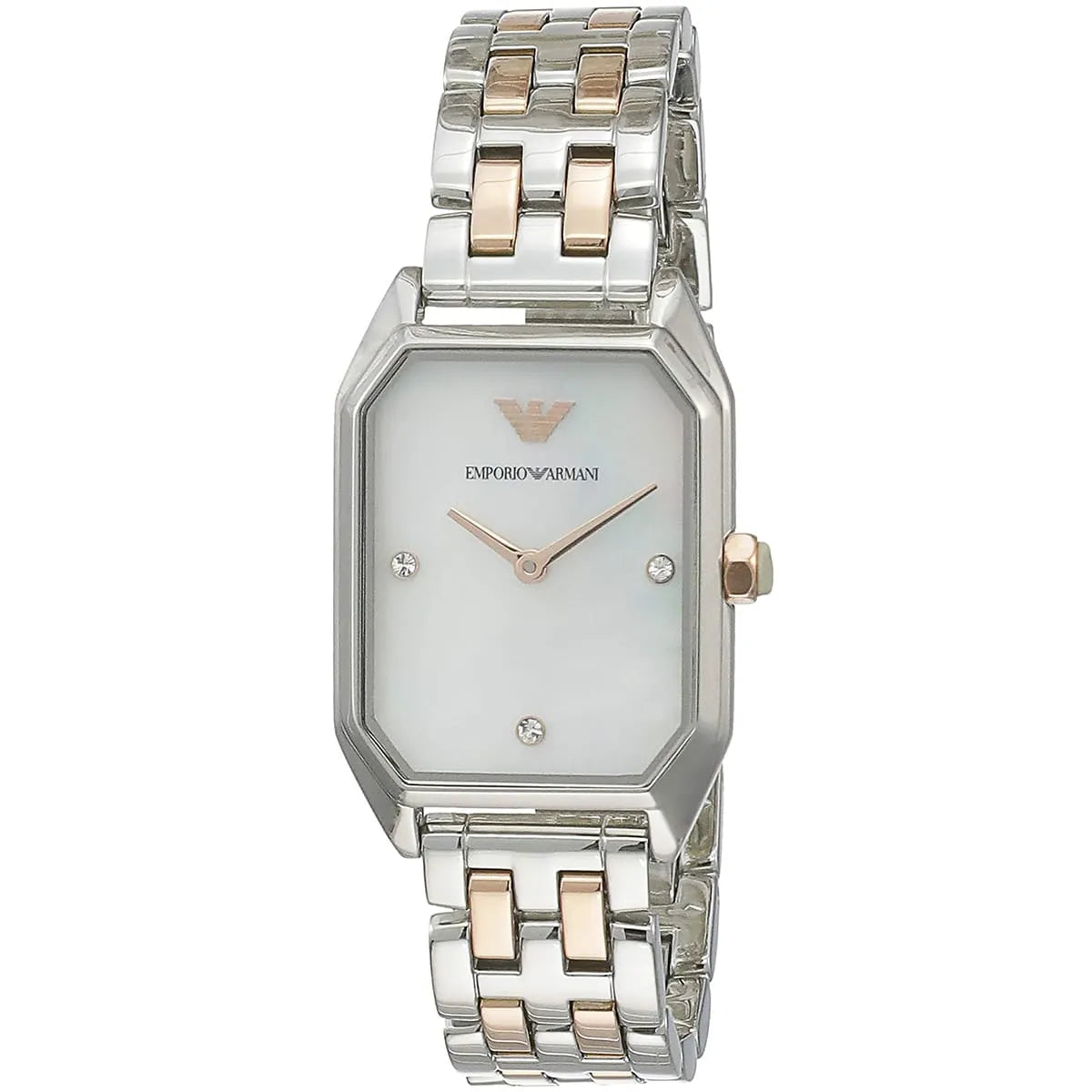 Emporio Armani Gioia AR11146 Women’s Watch – Square White Dial Two-Tone Stainless Steel Elegant Fashion Watch