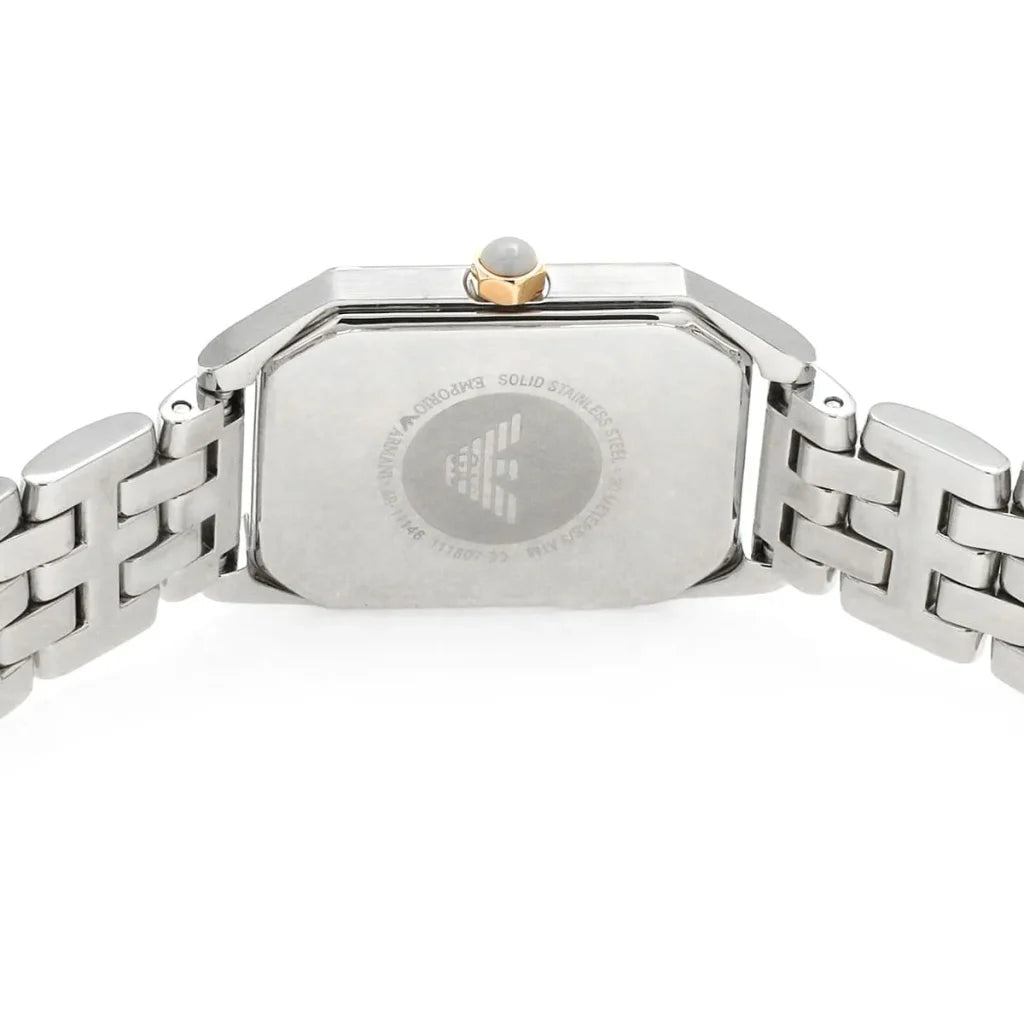 Emporio Armani Gioia AR11146 Women’s Watch – Square White Dial Two-Tone Stainless Steel Elegant Fashion Watch
