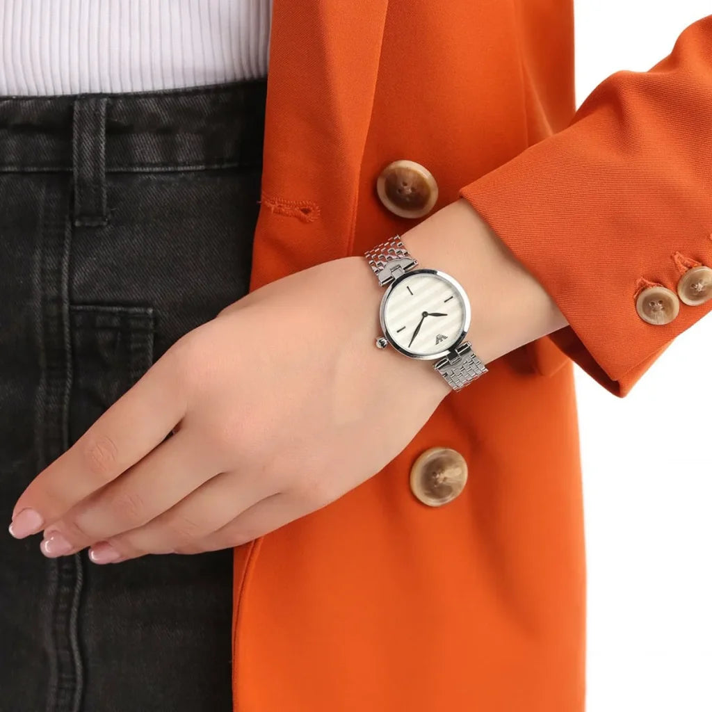 Emporio Armani Arianna AR11195 Women’s Watch – White Dial Stainless Steel Elegant Slim Fashion Watch