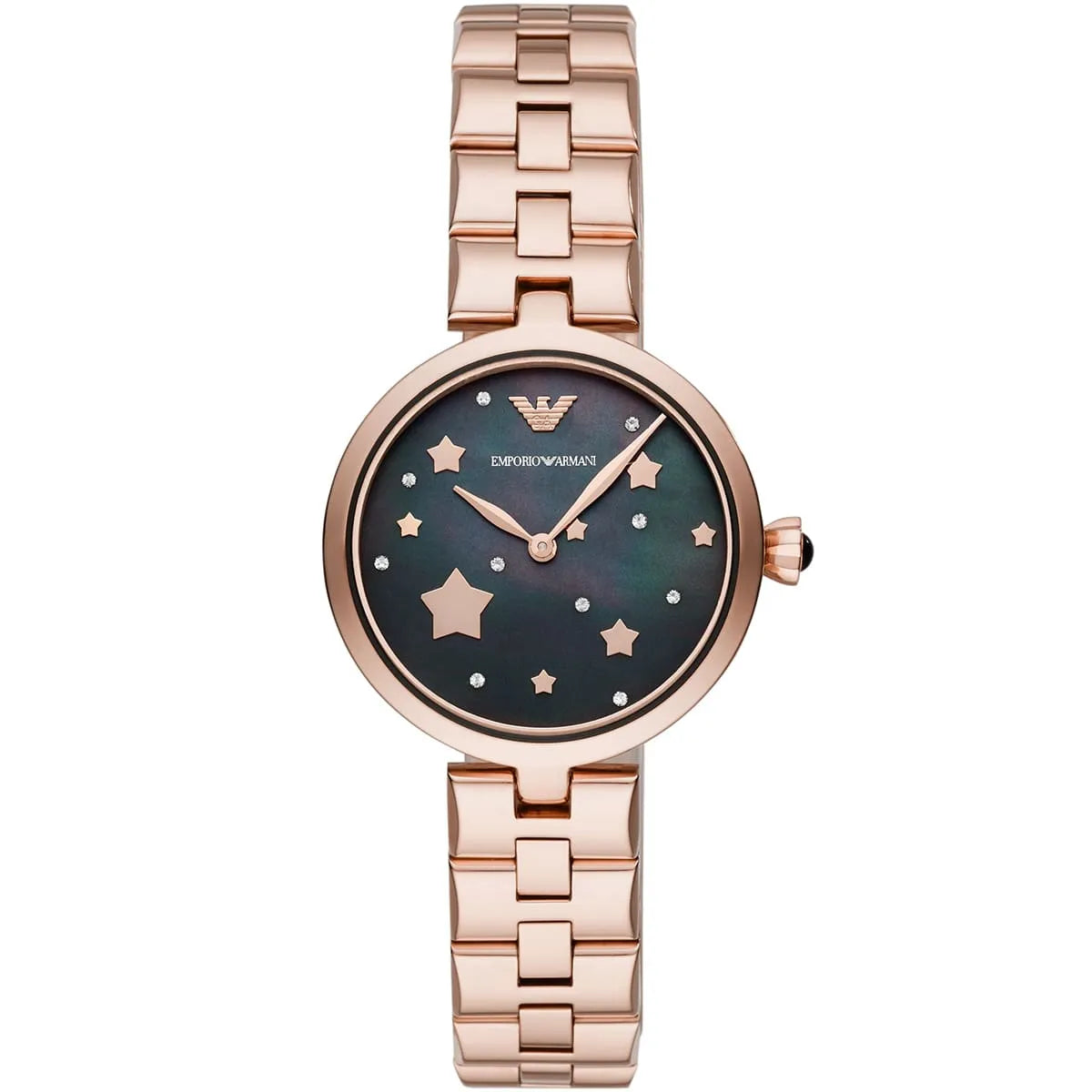 Emporio Armani Arianna AR11197 Women’s Watch – Black Dial Rose Gold Stainless Steel Elegant Fashion Watch