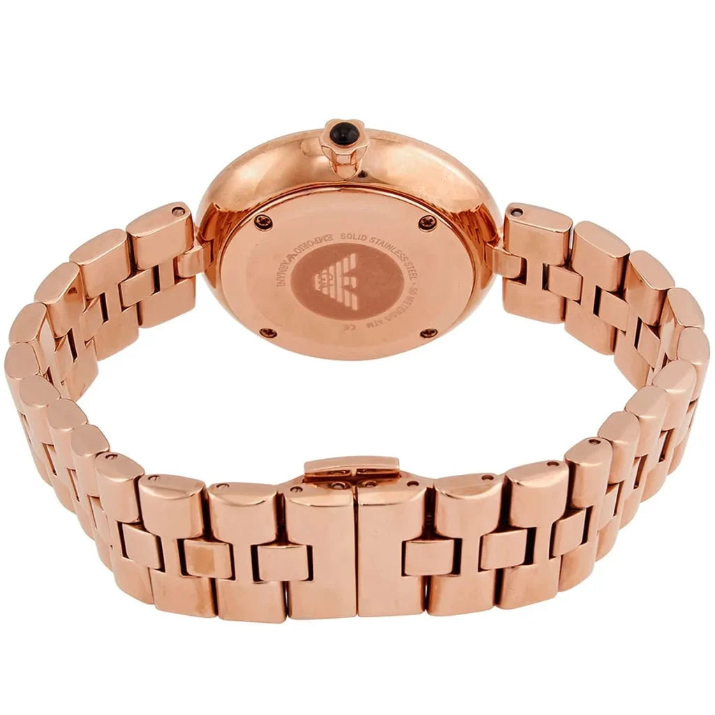 Emporio Armani Arianna AR11197 Women’s Watch – Black Dial Rose Gold Stainless Steel Elegant Fashion Watch