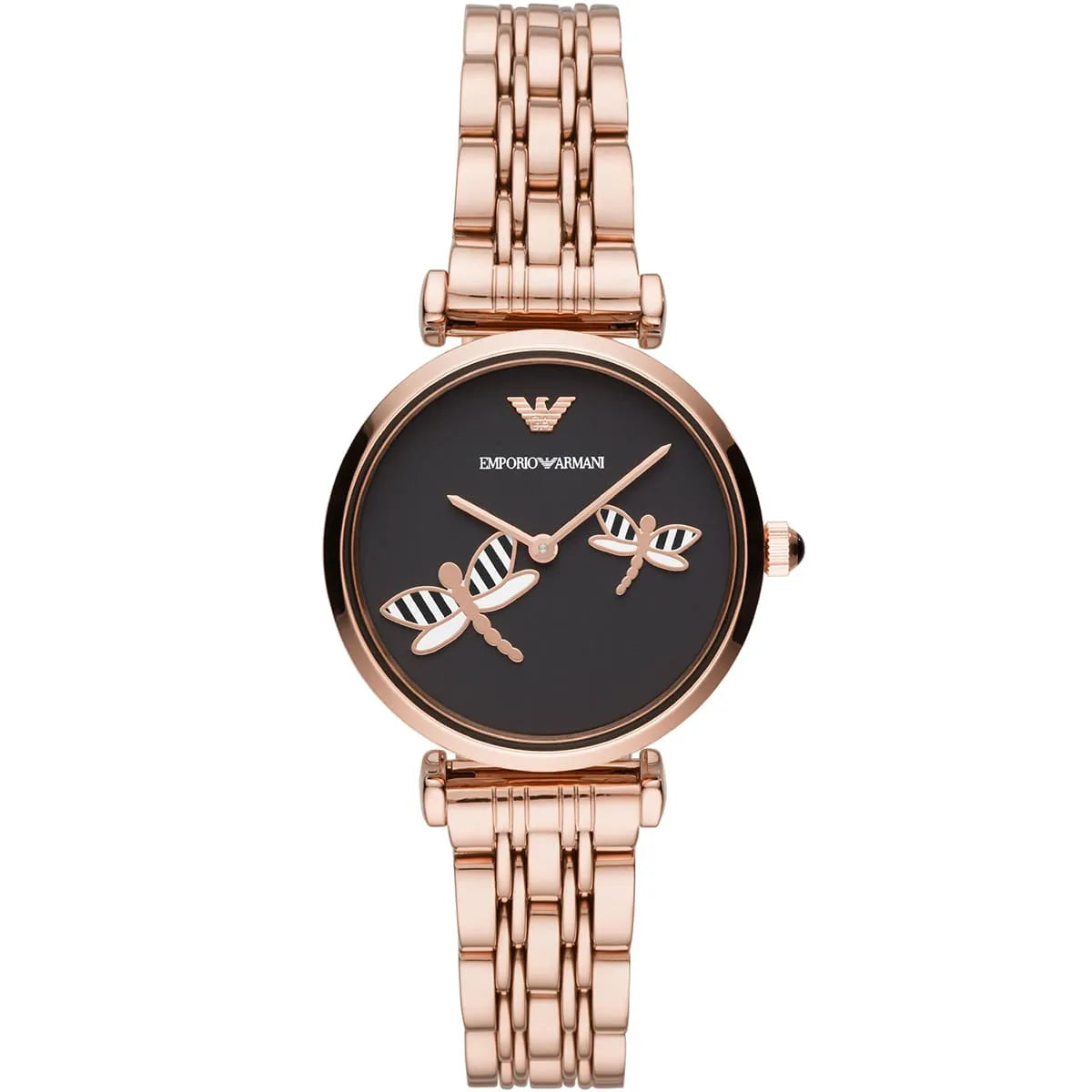 Emporio Armani Gianni T-Bar AR11206 Women’s Watch – Black Dial Rose Gold Stainless Steel Elegant Fashion Watch