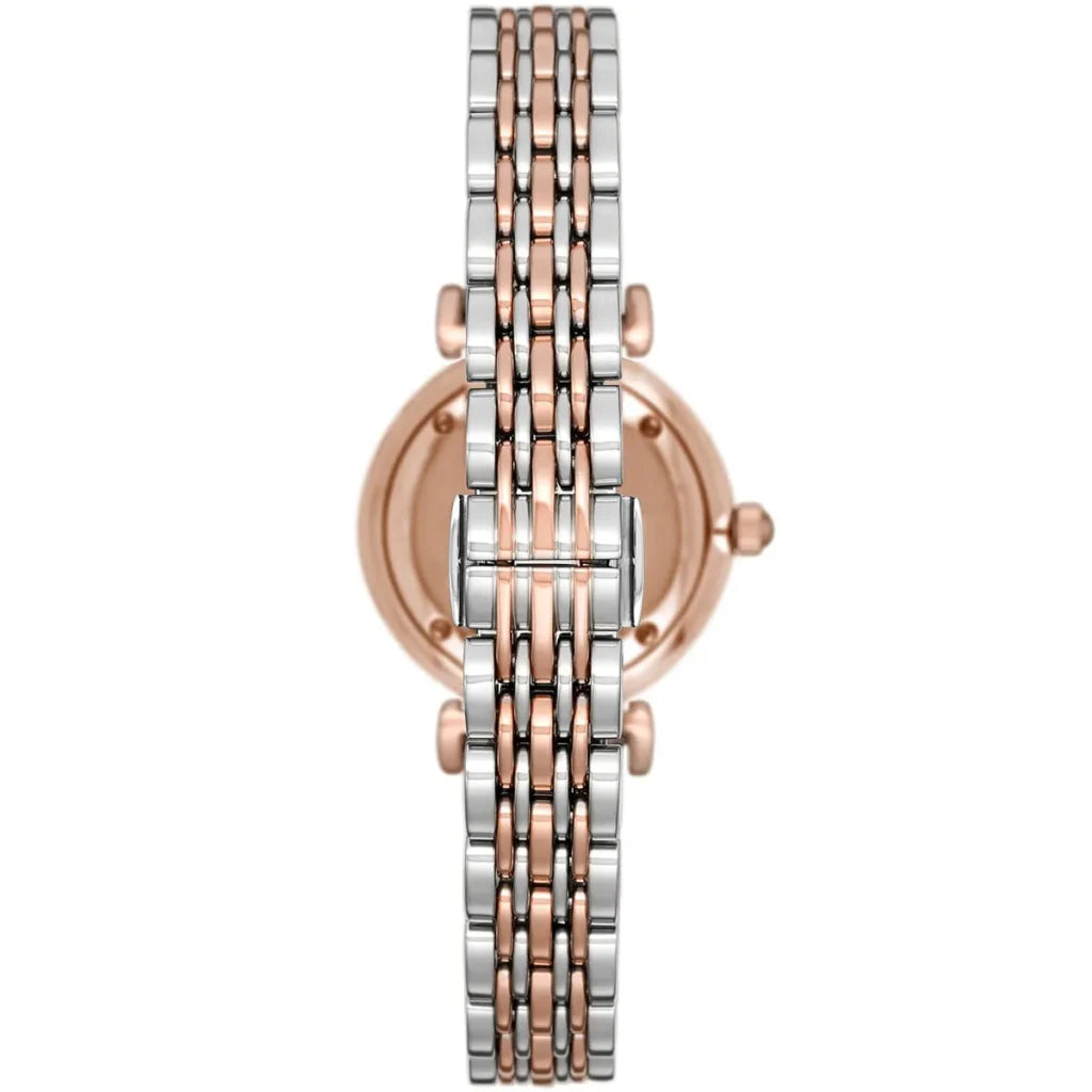Emporio Armani Gianni T-Bar AR11223 Women’s Watch – Pink Dial Two-Tone Stainless Steel Elegant Fashion Watch