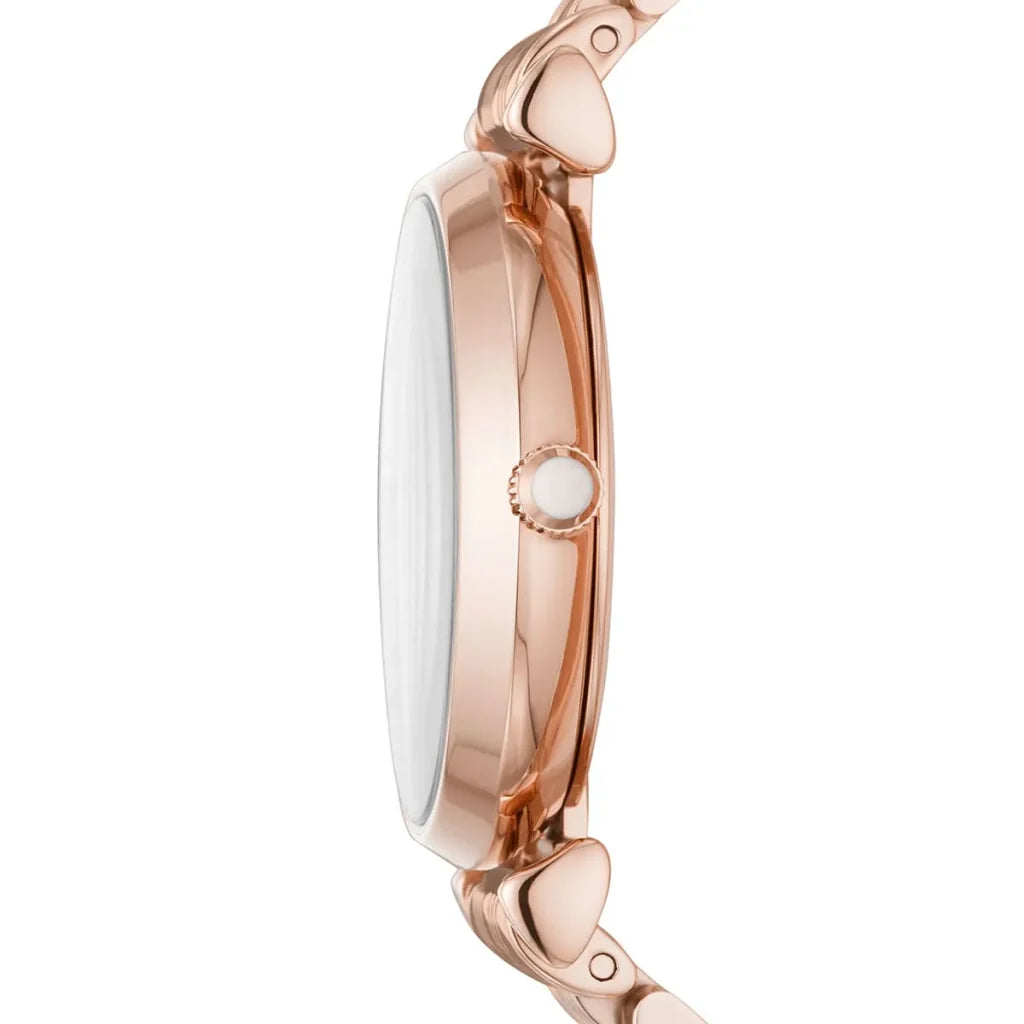 Emporio Armani Gianni T-Bar AR11244 Women’s Watch – White Dial Rose Gold Stainless Steel Elegant Fashion Watch