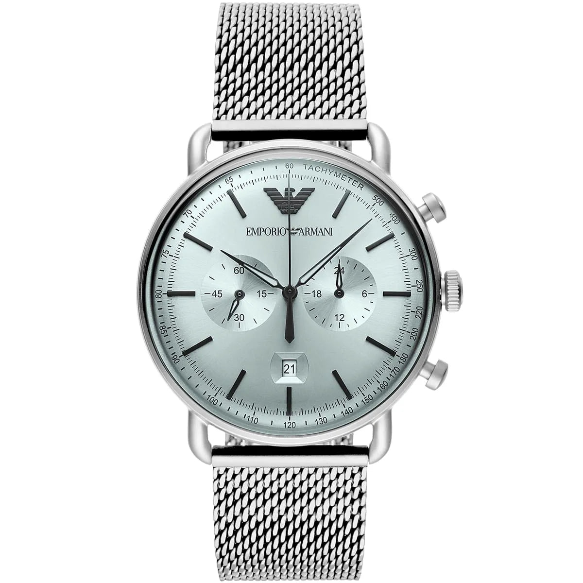 Emporio Armani Aviator AR11288 Men’s Watch – Silver Dial Stainless Steel Elegant Pilot Style Fashion Watch