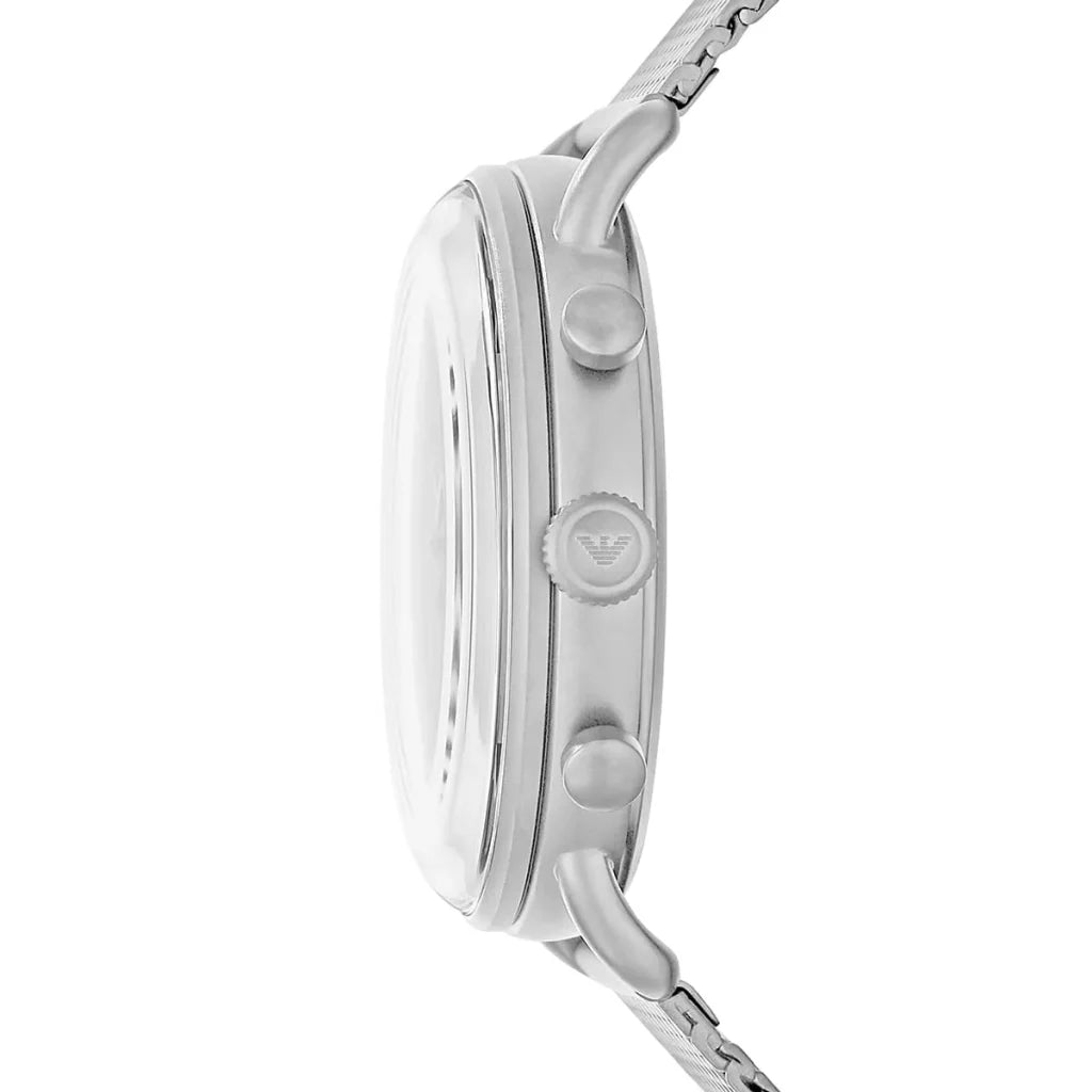 Emporio Armani Aviator AR11288 Men’s Watch – Silver Dial Stainless Steel Elegant Pilot Style Fashion Watch