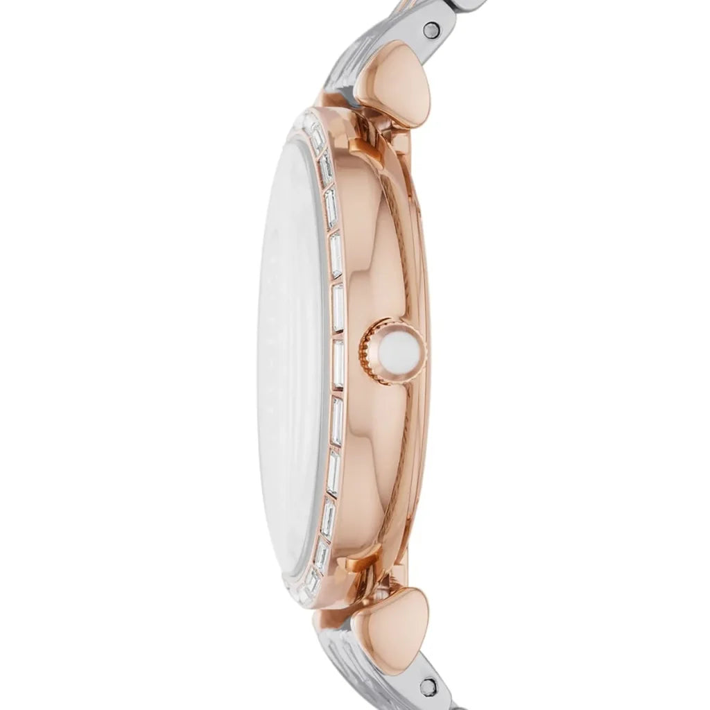 Emporio Armani Gianni T-Bar AR11293 Women’s Watch – Silver Dial Two-Tone Stainless Steel Elegant Fashion Watch