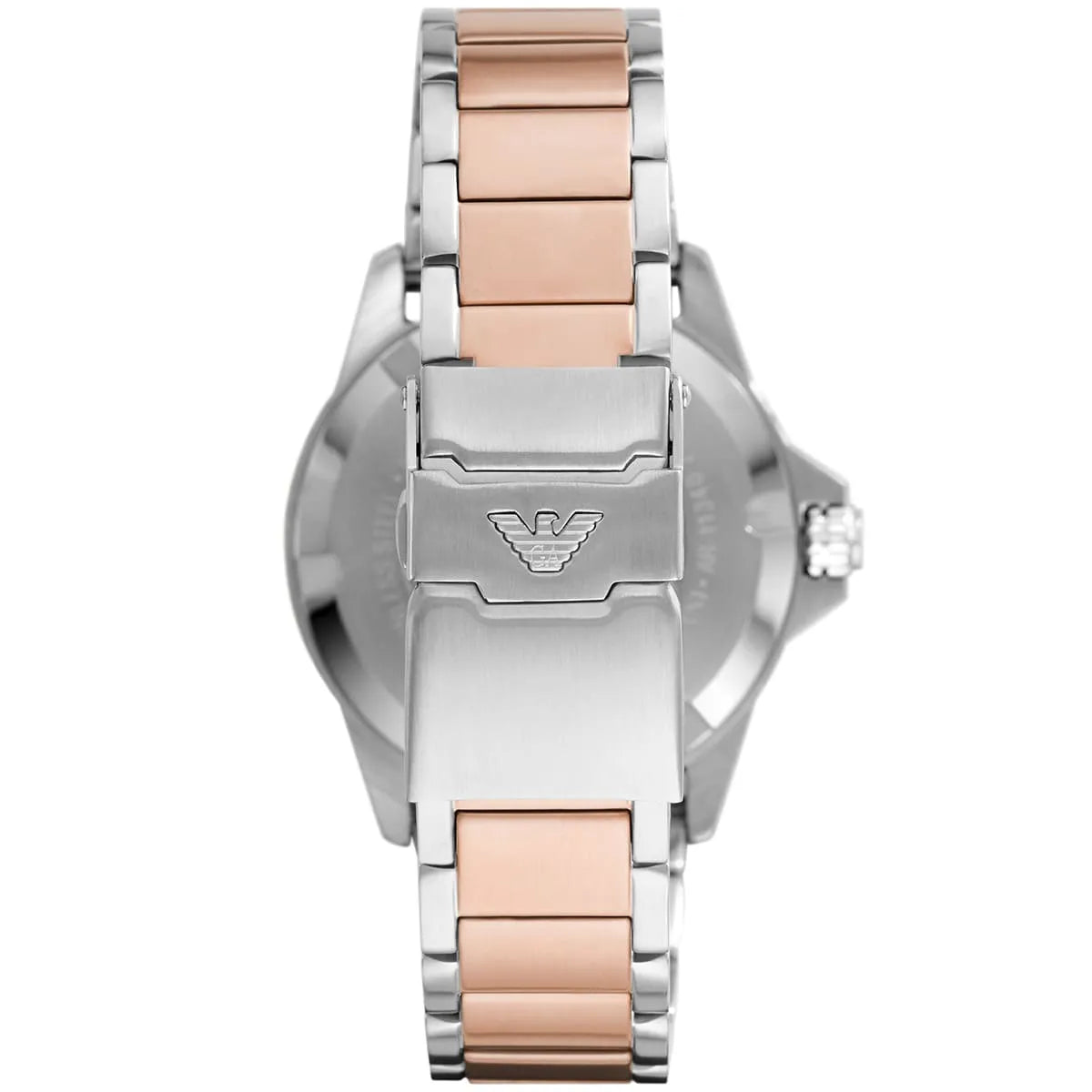 Emporio Armani Diver AR11340 Men’s Watch – Brown Dial Two-Tone Stainless Steel Sport Luxury Watch