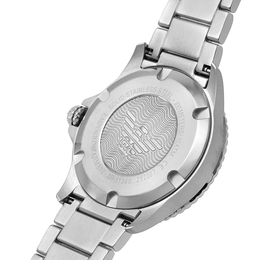 Emporio Armani Diver AR11340 Men’s Watch – Brown Dial Two-Tone Stainless Steel Sport Luxury Watch