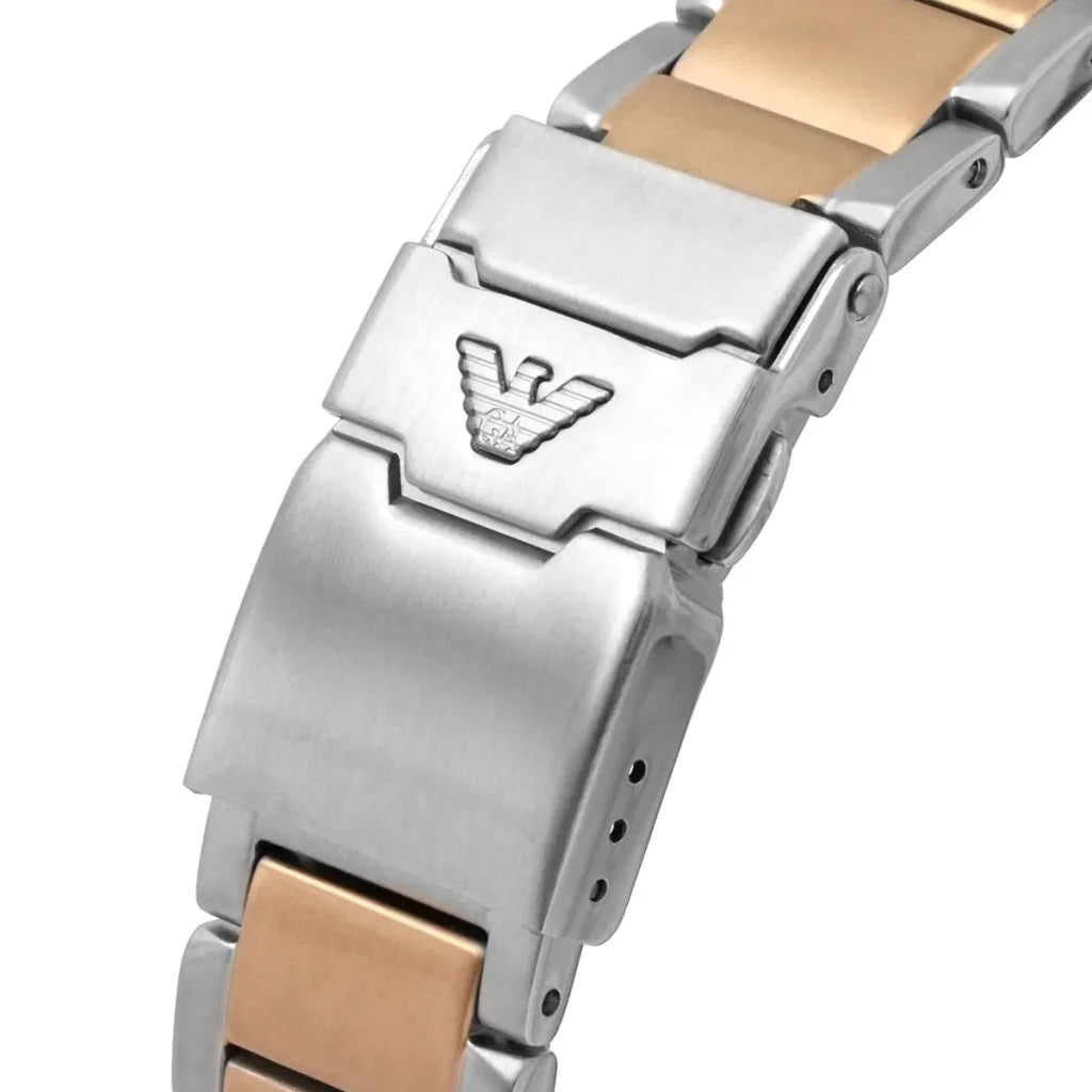 Emporio Armani Diver AR11340 Men’s Watch – Brown Dial Two-Tone Stainless Steel Sport Luxury Watch