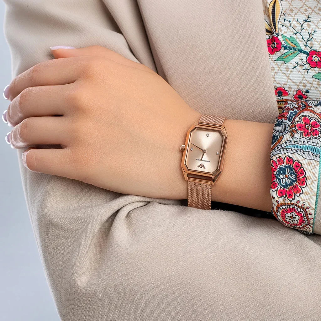 Emporio Armani Gioia AR11347 Women’s Watch – Rose Gold Square Stainless Steel Elegant Fashion Watch