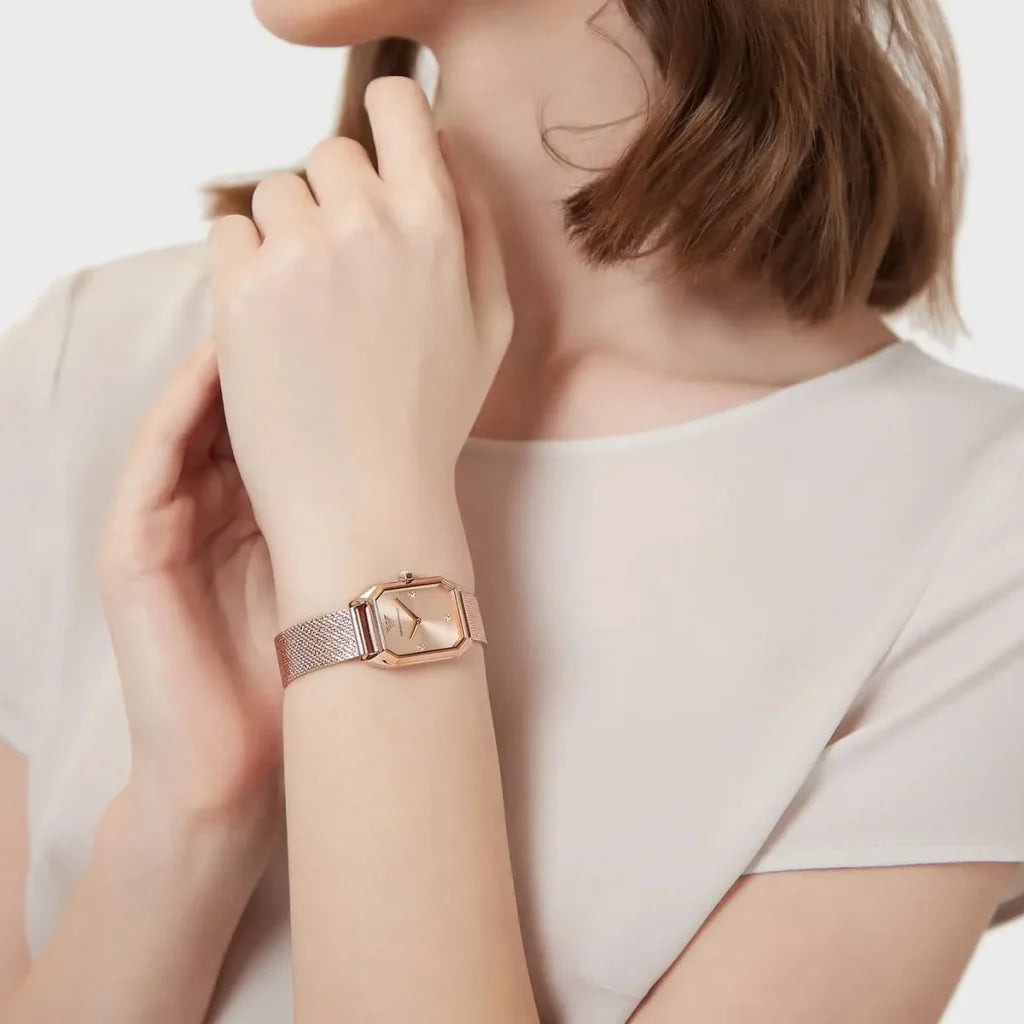Emporio Armani Gioia AR11347 Women’s Watch – Rose Gold Square Stainless Steel Elegant Fashion Watch