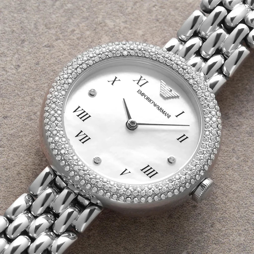 Emporio Armani Rosa AR11354 Women’s Watch – White Dial Stainless Steel Elegant Fashion Watch