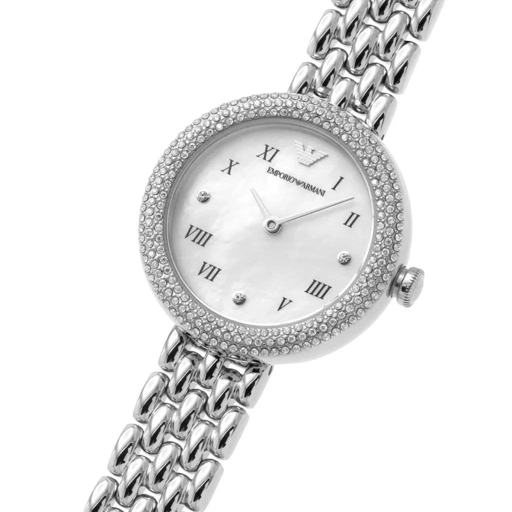 Emporio Armani Rosa AR11354 Women’s Watch – White Dial Stainless Steel Elegant Fashion Watch