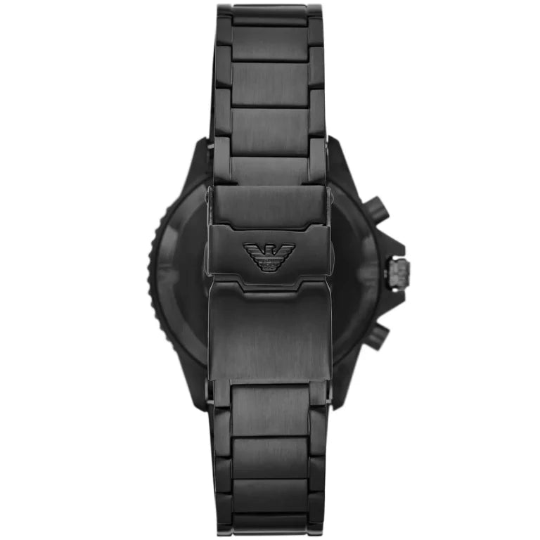 Emporio Armani AR11363 Diver Men's Watch – Black Dial, Black Stainless Steel Bracelet, 43mm Quartz, 100M Water Resistant