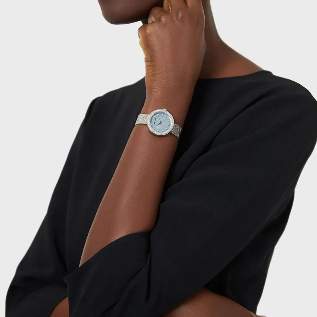 Emporio Armani Rosa AR11380 Women’s Watch – Blue Dial Stainless Steel Elegant Minimal Fashion Watch