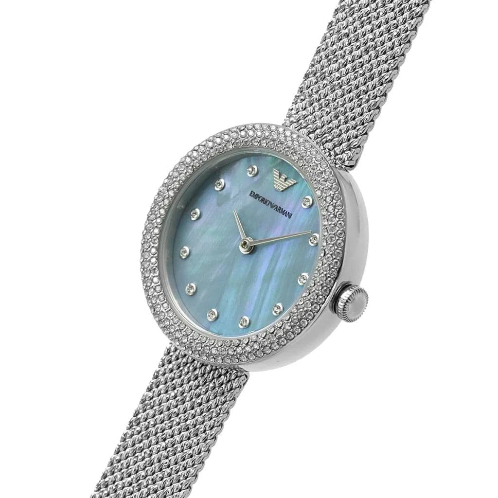 Emporio Armani Rosa AR11380 Women’s Watch – Blue Dial Stainless Steel Elegant Minimal Fashion Watch