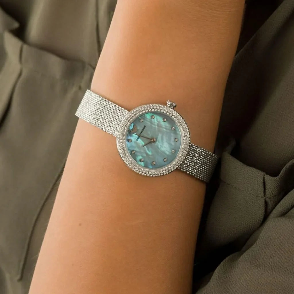 Emporio Armani Rosa AR11380 Women’s Watch – Blue Dial Stainless Steel Elegant Minimal Fashion Watch