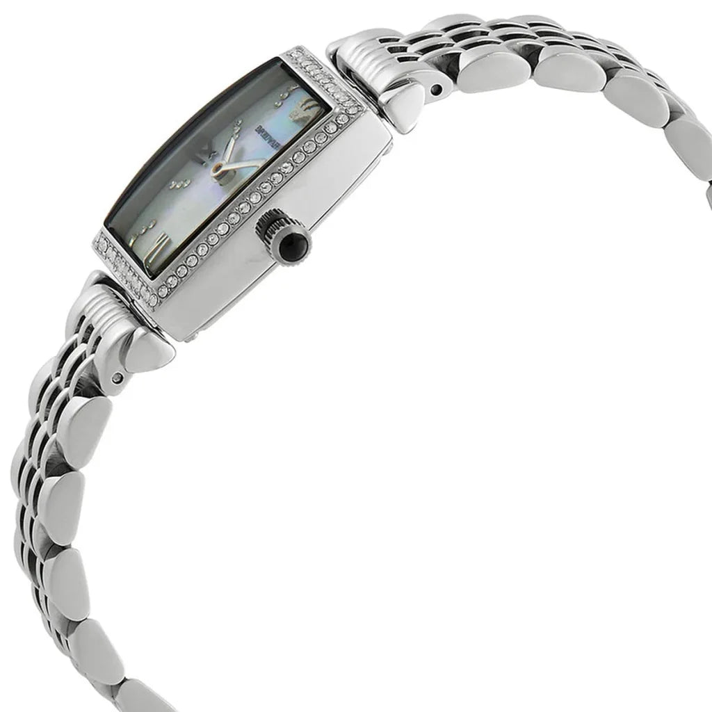 Emporio Armani Gianni T-Bar AR11405 Women’s Watch – White Dial Square Stainless Steel Elegant Fashion Watch