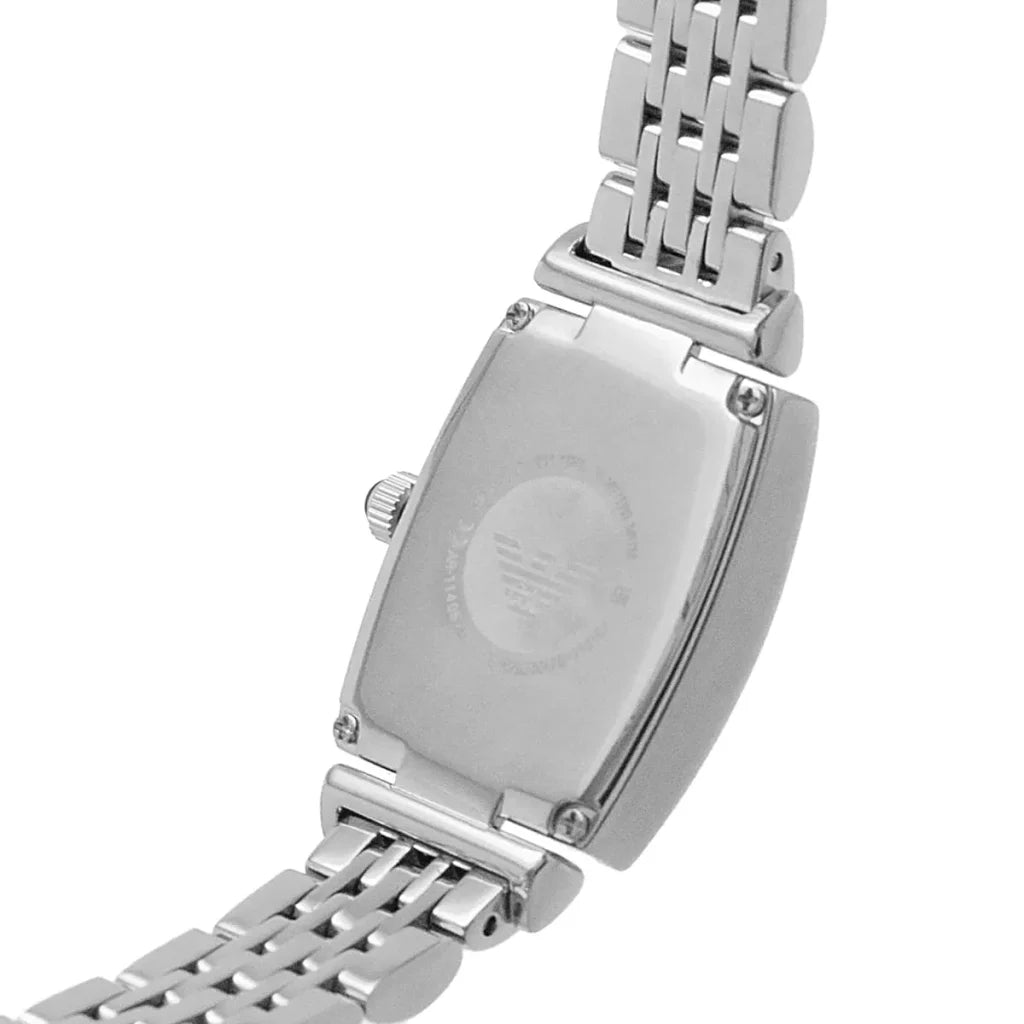 Emporio Armani Gianni T-Bar AR11405 Women’s Watch – White Dial Square Stainless Steel Elegant Fashion Watch