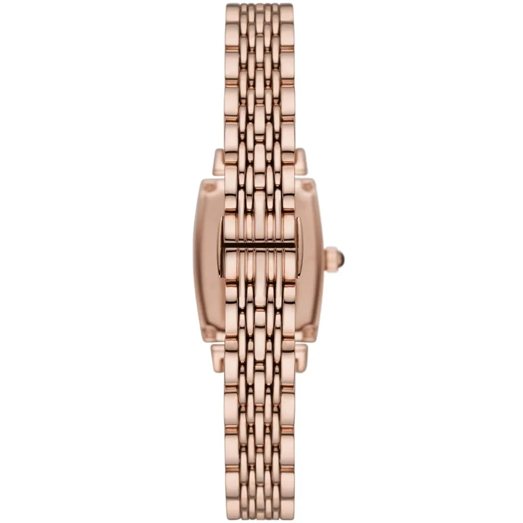Emporio Armani Gianni T-Bar AR11407 Women’s Watch – Square Brown Dial Rose Gold Stainless Steel Elegant Fashion Watch