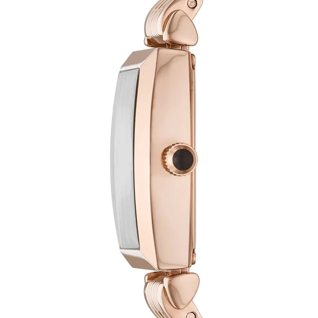 Emporio Armani Gianni T-Bar AR11407 Women’s Watch – Square Brown Dial Rose Gold Stainless Steel Elegant Fashion Watch