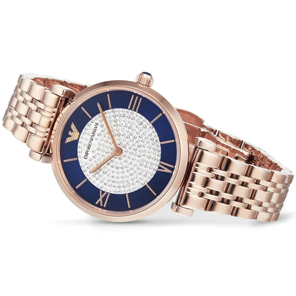 Emporio Armani Gianni T-Bar AR11423 Women’s Watch – Multicolor Dial Rose Gold Stainless Steel Elegant Fashion Watch