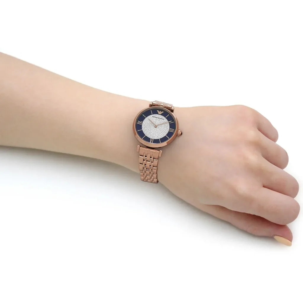 Emporio Armani Gianni T-Bar AR11423 Women’s Watch – Multicolor Dial Rose Gold Stainless Steel Elegant Fashion Watch